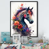 Cute Horse Floral Art I