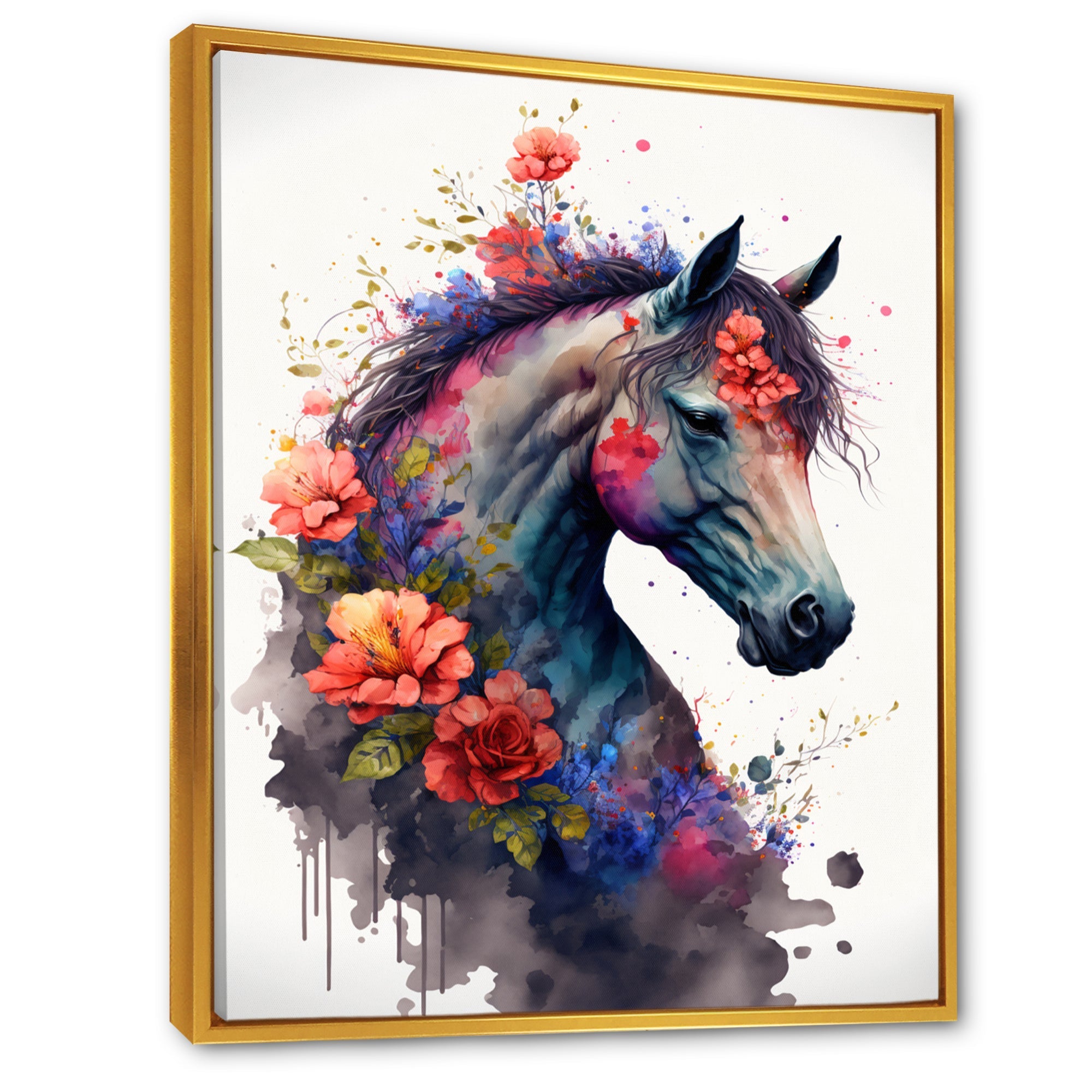 Cute Horse Floral Art I
