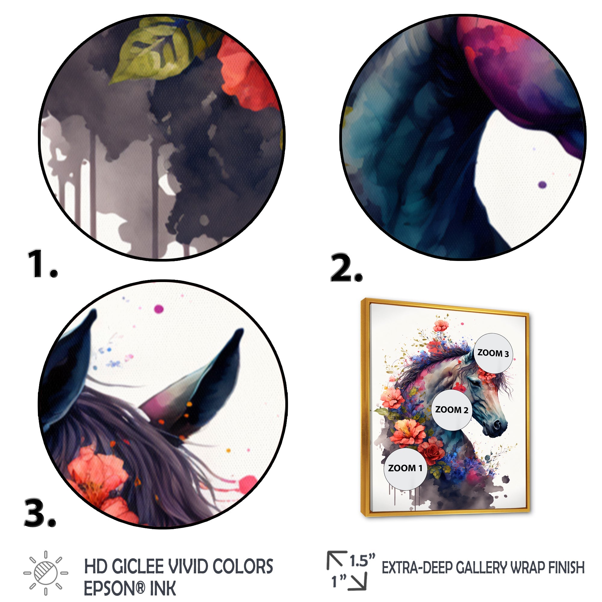 Cute Horse Floral Art I