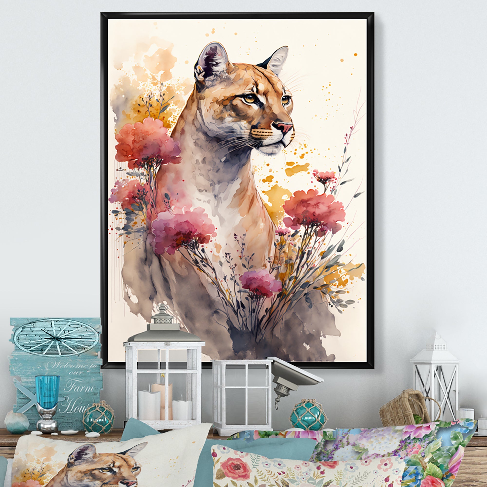 Cute Puma Floral Art III
