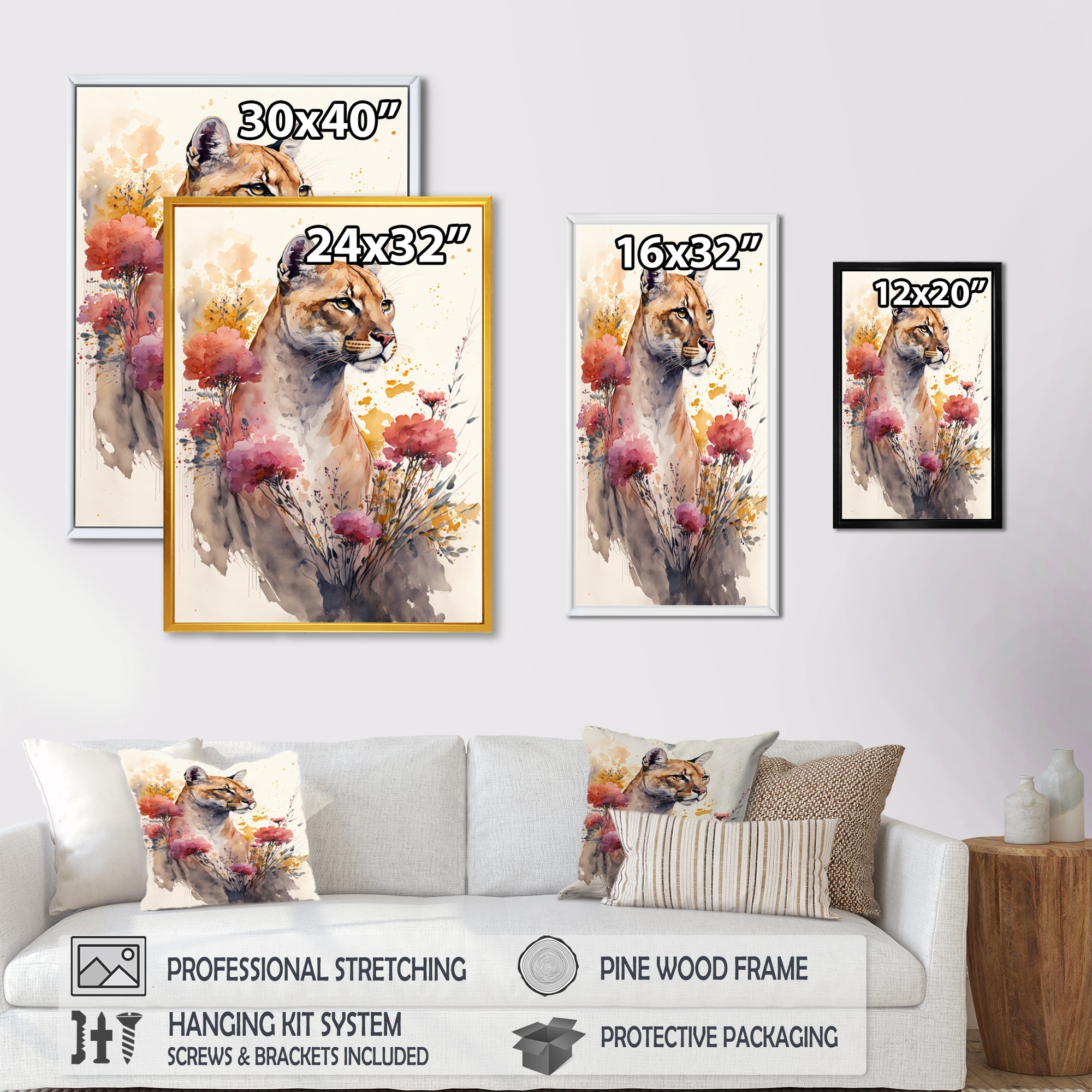 Cute Puma Floral Art III