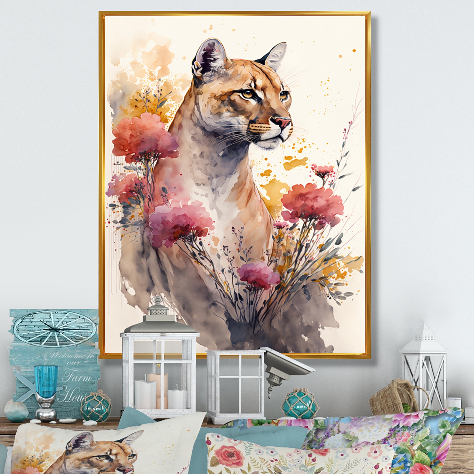 Cute Puma Floral Art III