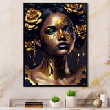 Gold And Black Floral Woman V