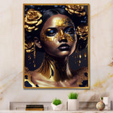 Gold And Black Floral Woman V