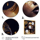 Gold And Black Floral Woman V