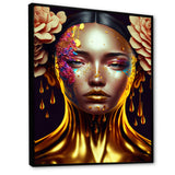 Gold And Black Floral Asian Woman II