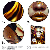 Gold And Black Floral Asian Woman II