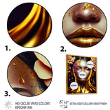 Gold And Black Floral Asian Woman II