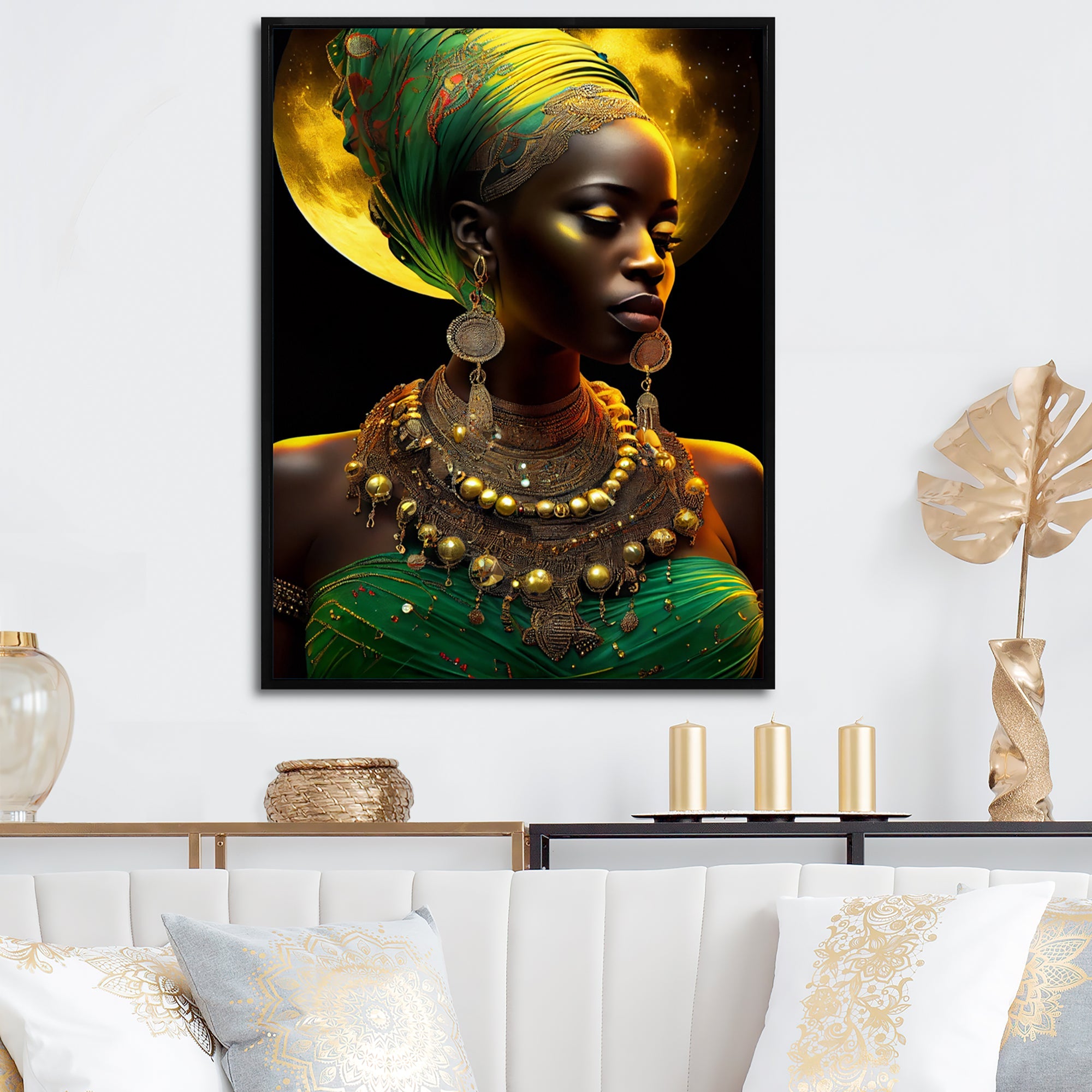Emerald Queen African Woman Under Moon III