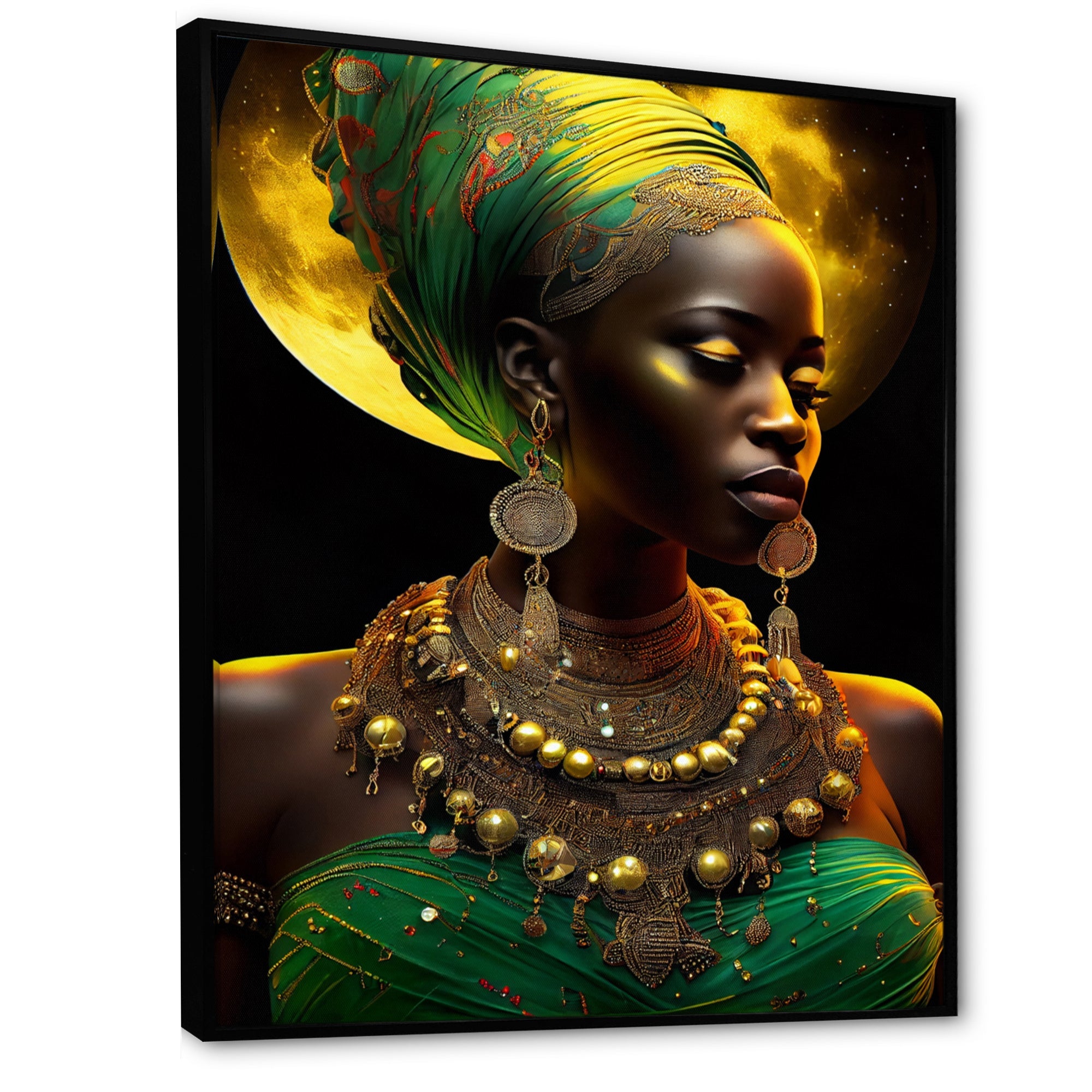 Emerald Queen African Woman Under Moon III