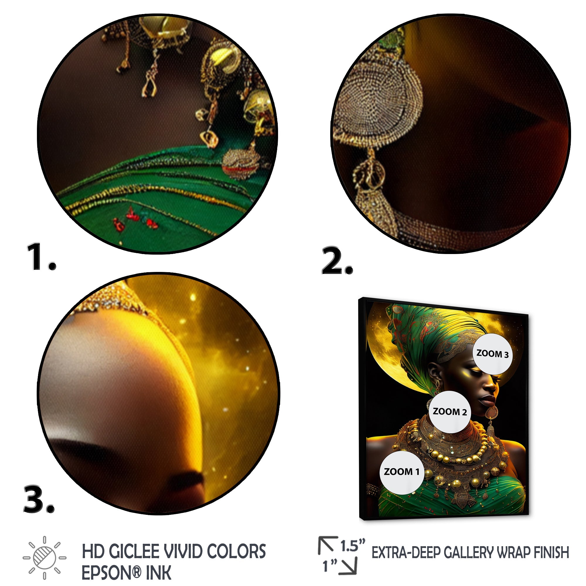 Emerald Queen African Woman Under Moon III