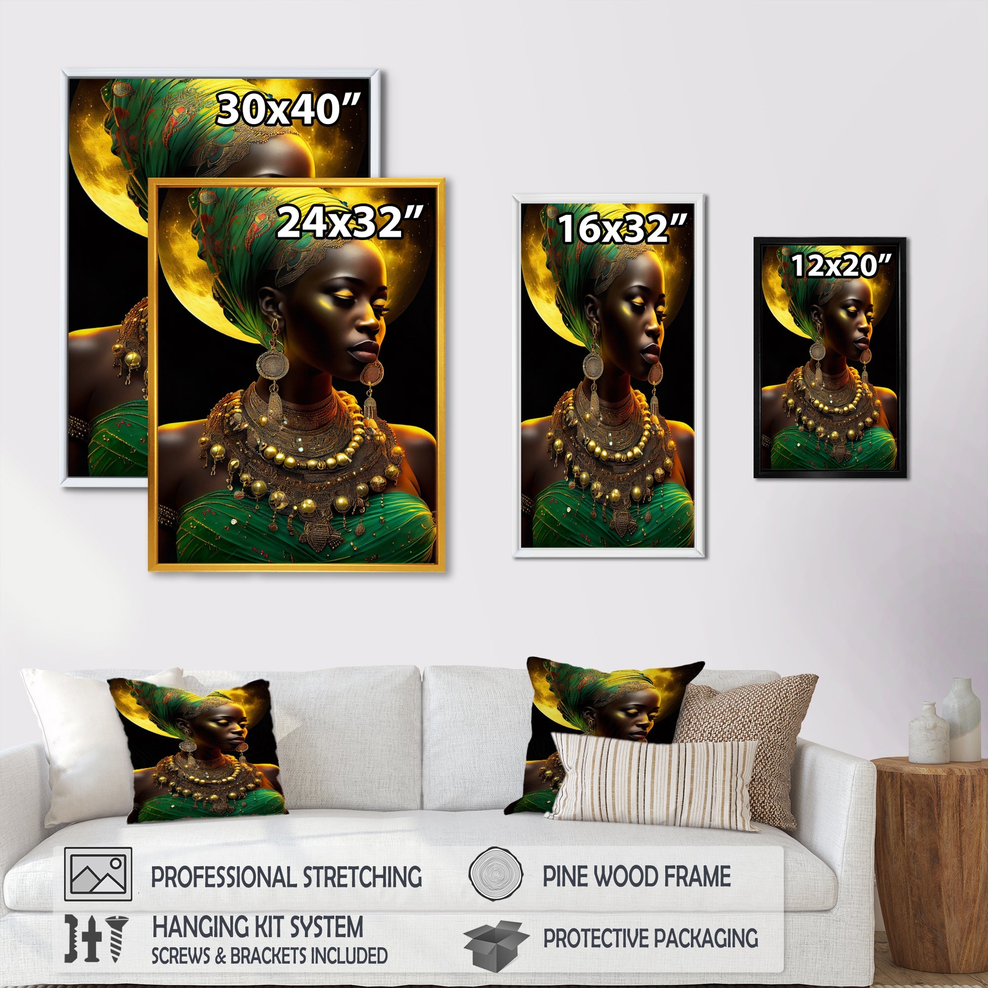 Emerald Queen African Woman Under Moon III