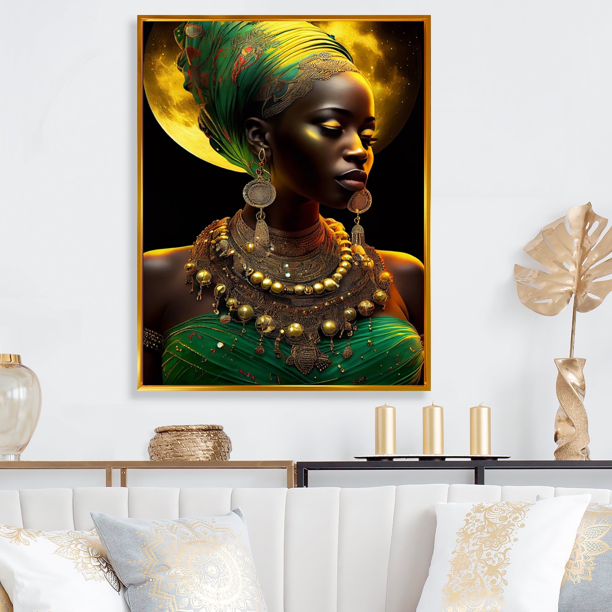 Emerald Queen African Woman Under Moon III