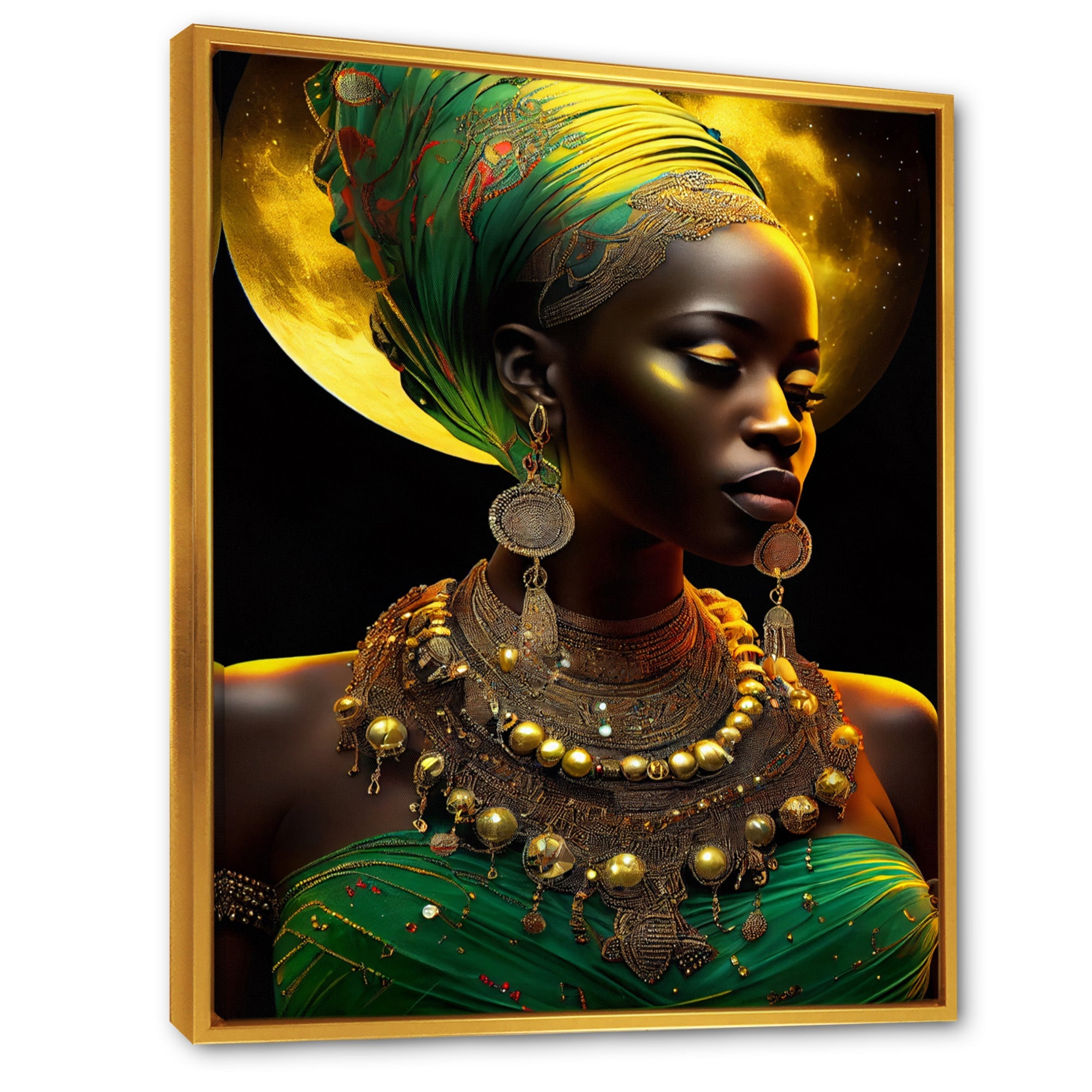 Emerald Queen African Woman Under Moon III