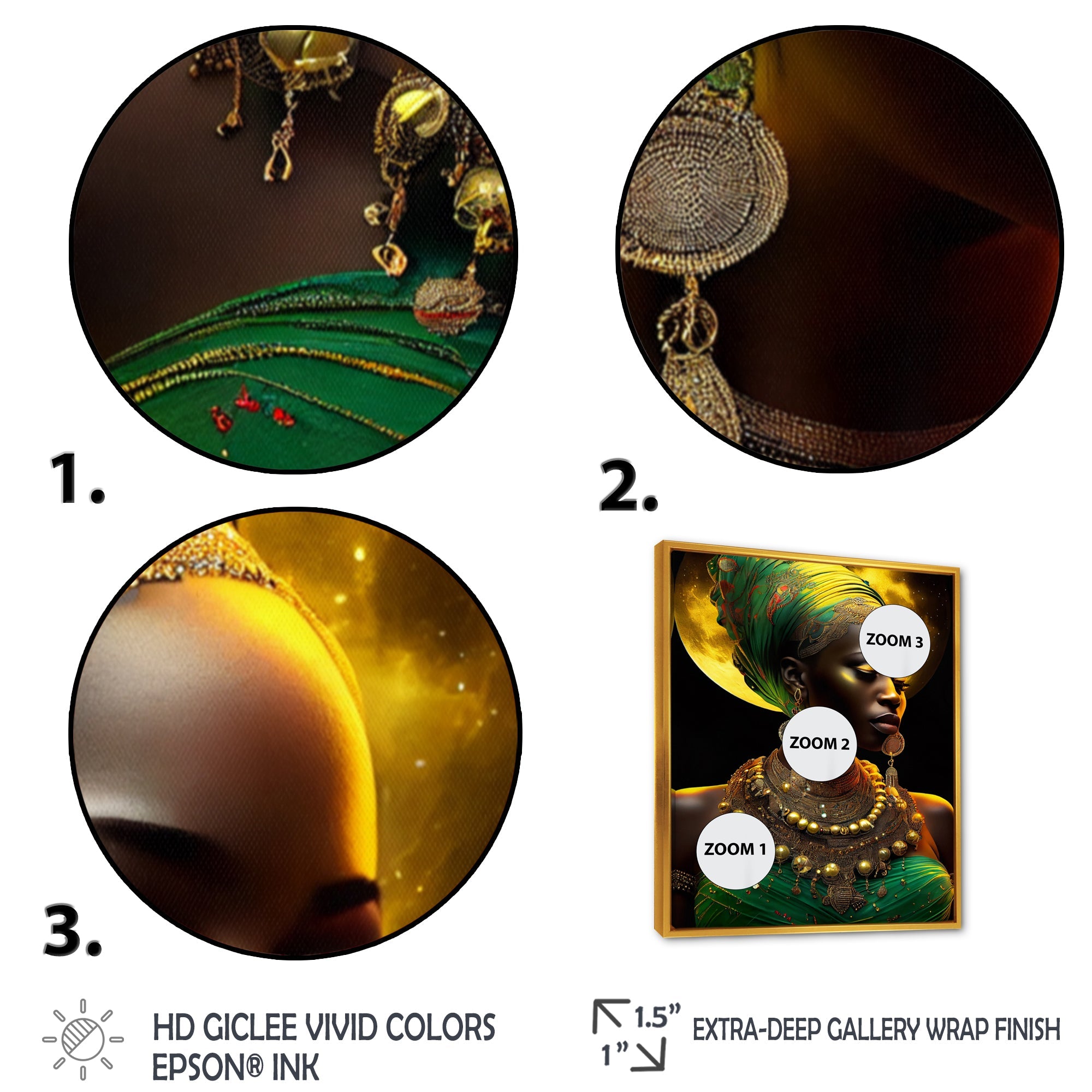 Emerald Queen African Woman Under Moon III