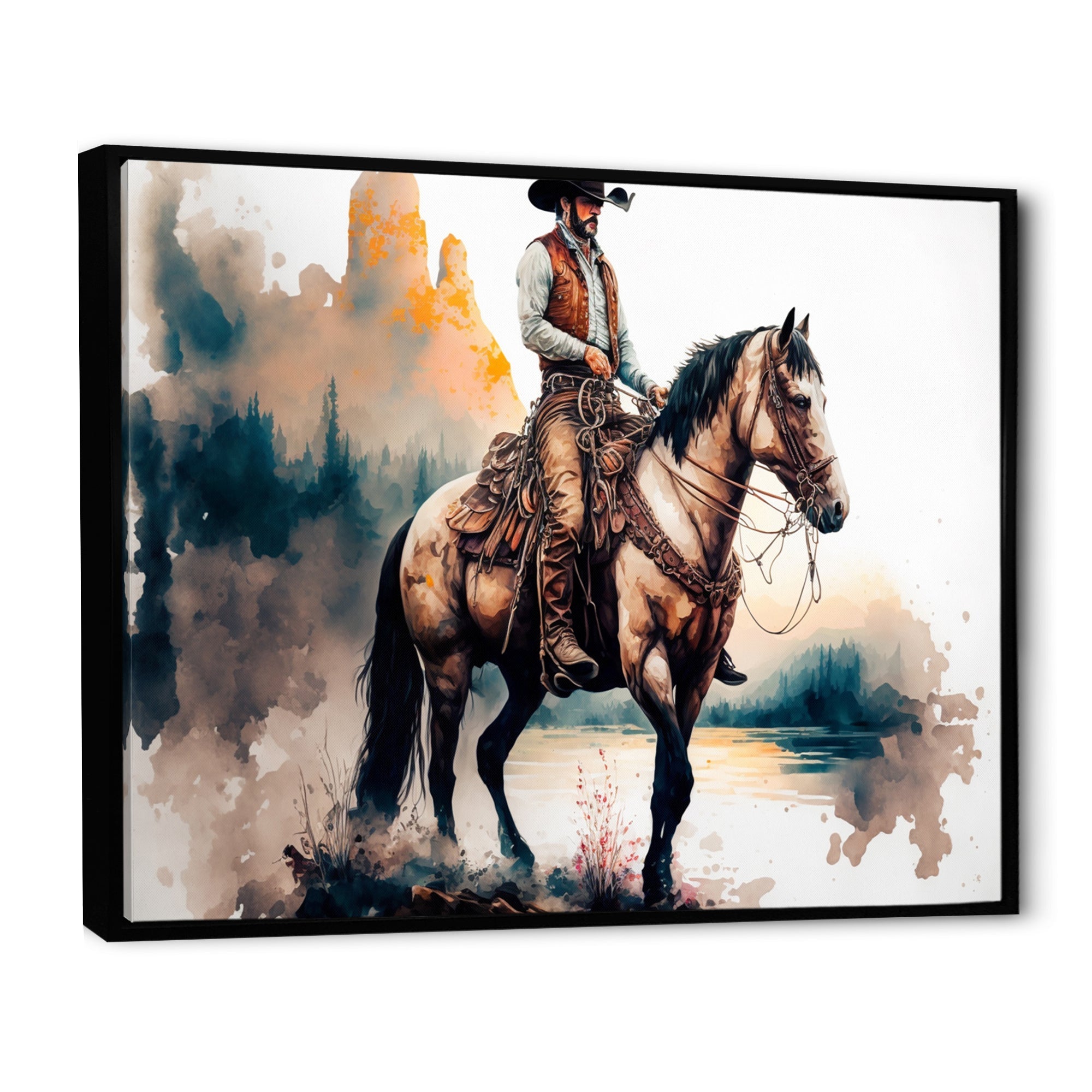 Western Cowboy Riding A Horse I