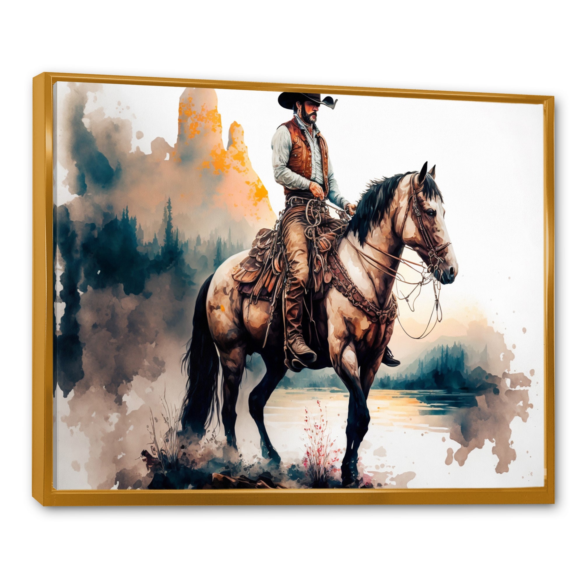 Western Cowboy Riding A Horse I