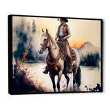 Western Cowboy Riding A Horse II