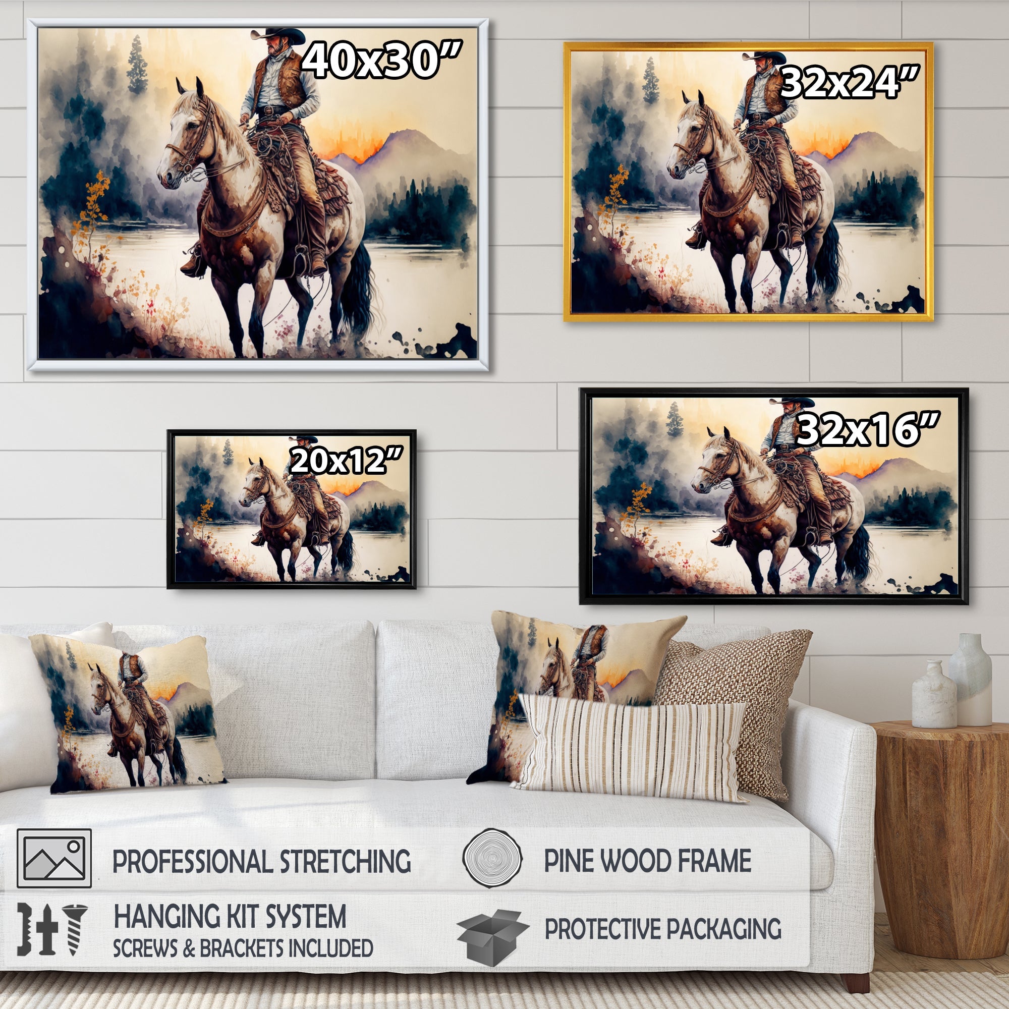 Western Cowboy Riding A Horse II