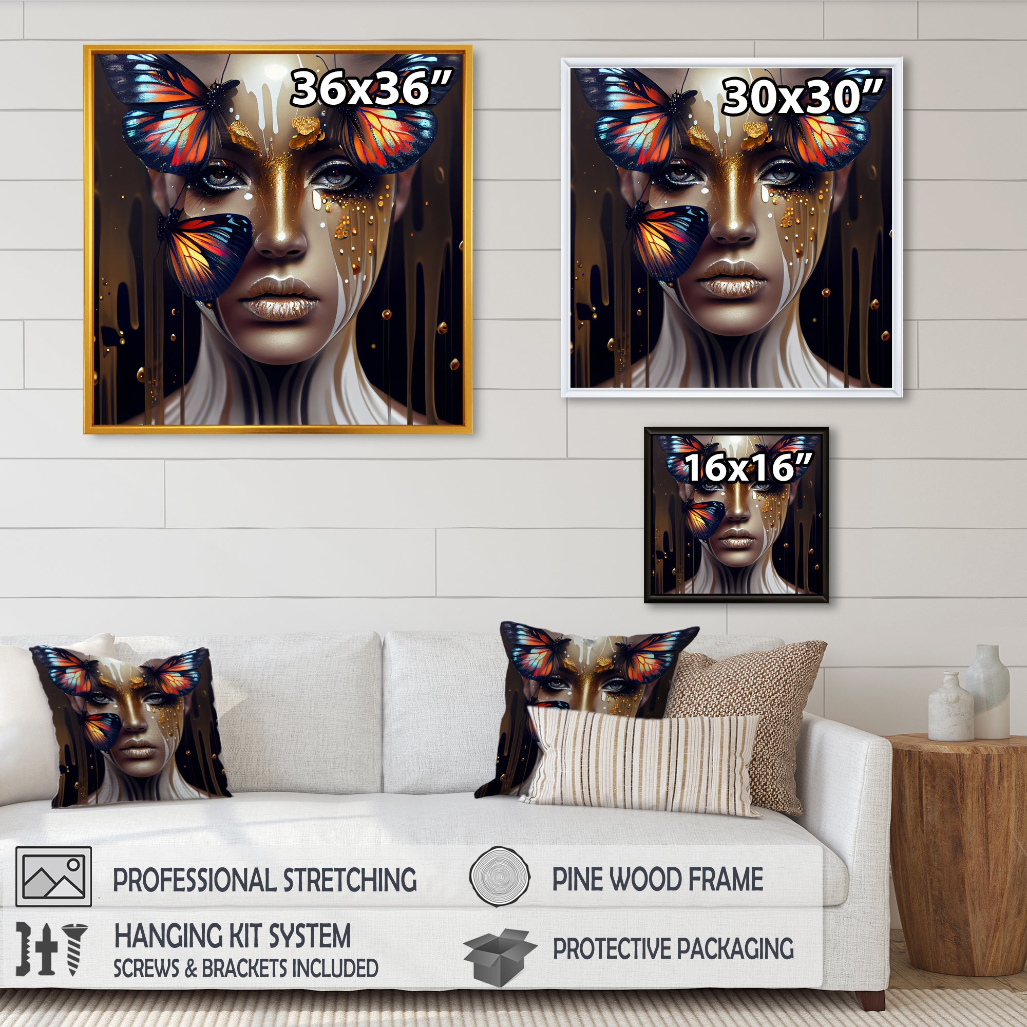 Sensual Woman With Colorful Butterfly VII