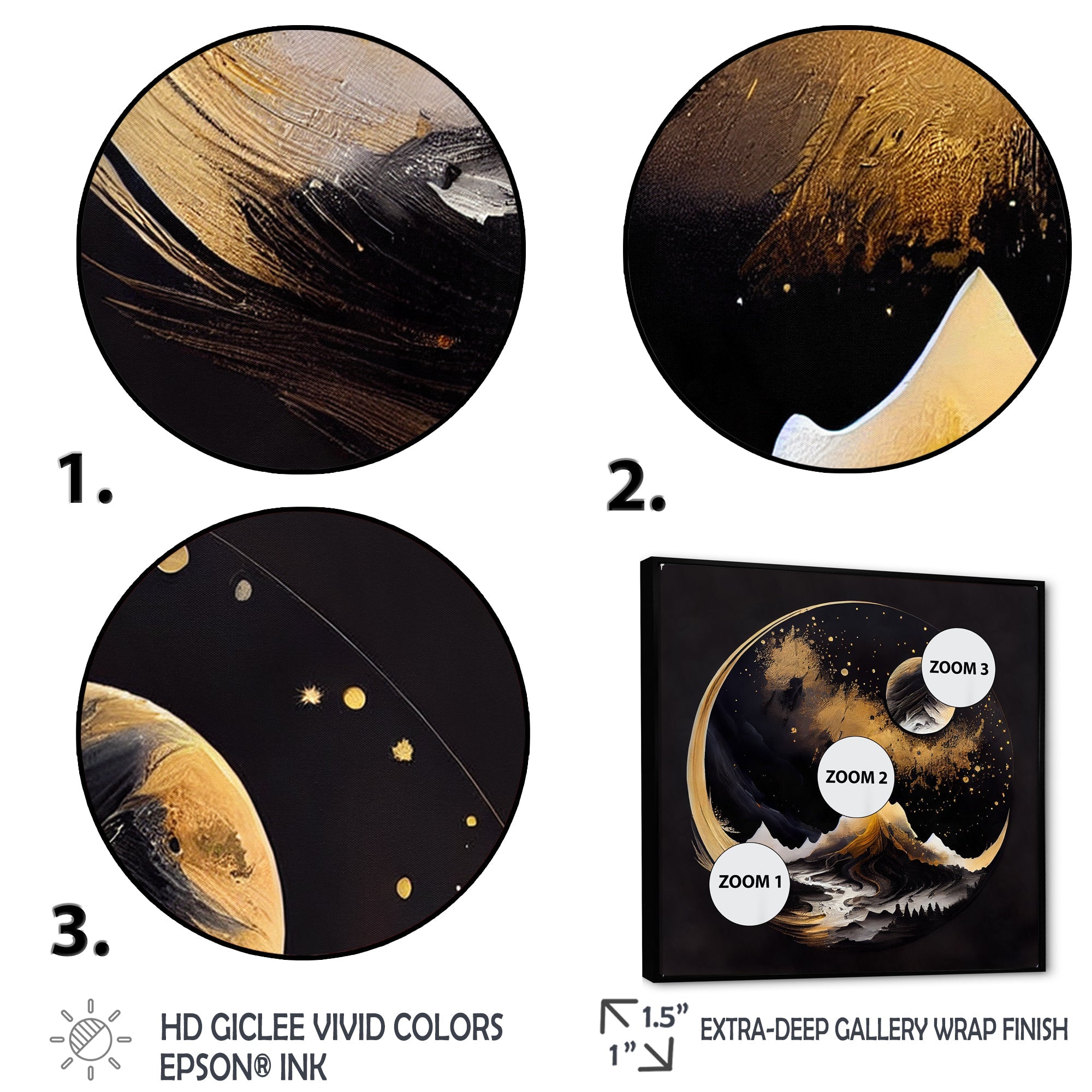 Black And Gold Mountain Landscape III