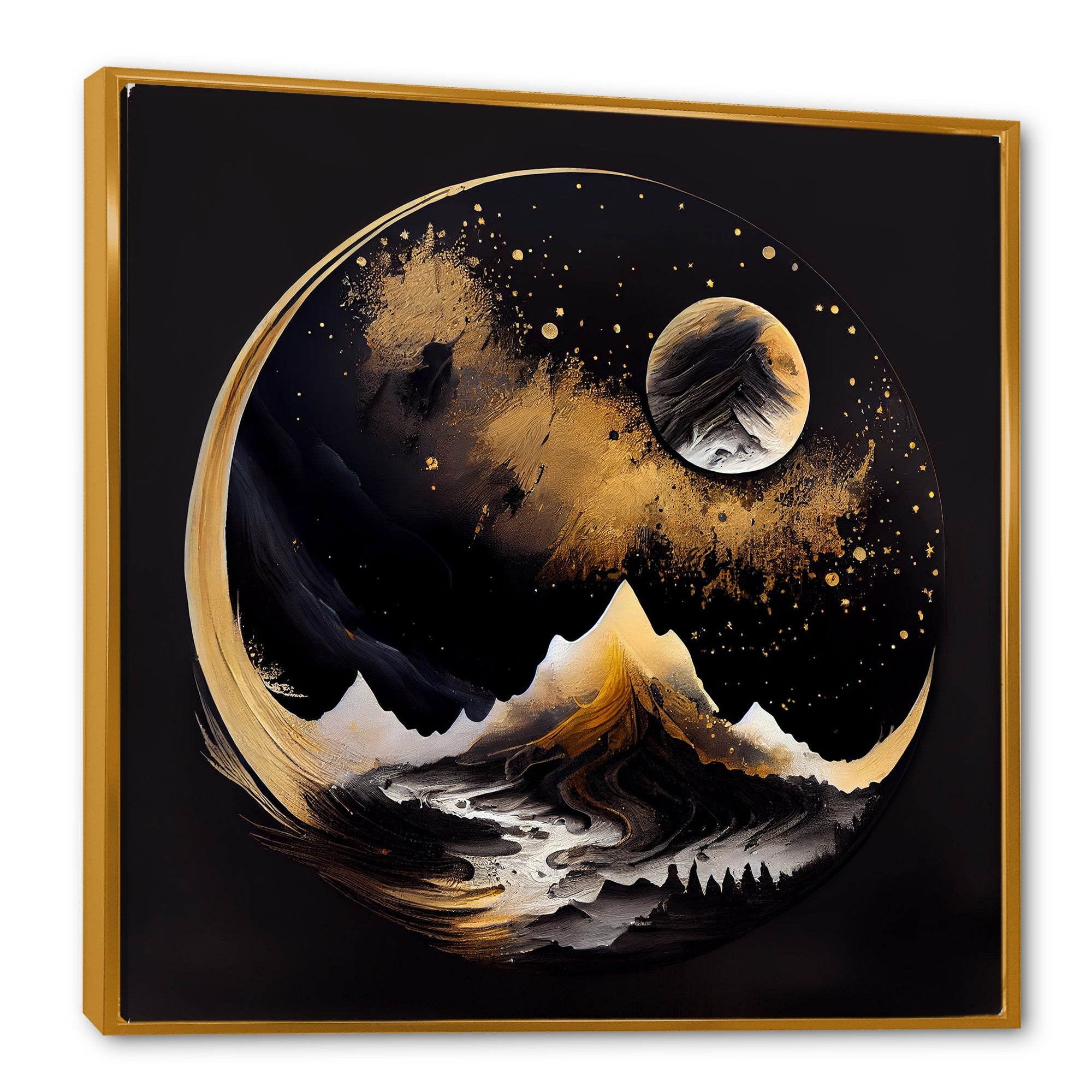 Black And Gold Mountain Landscape III