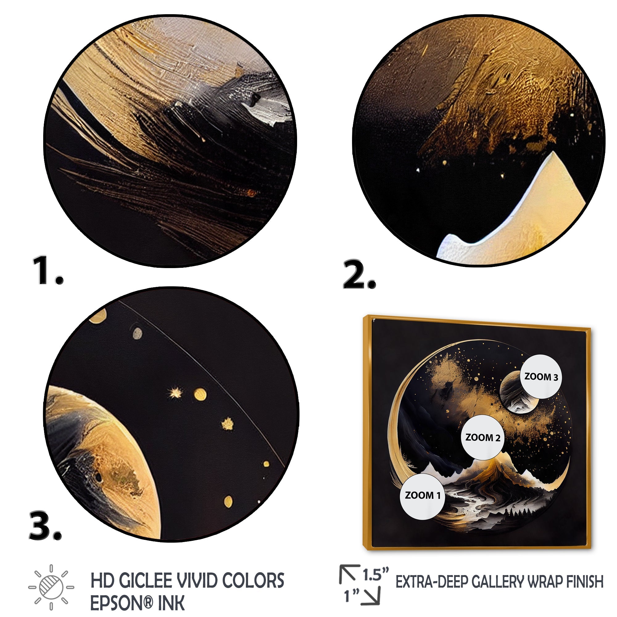 Black And Gold Mountain Landscape III