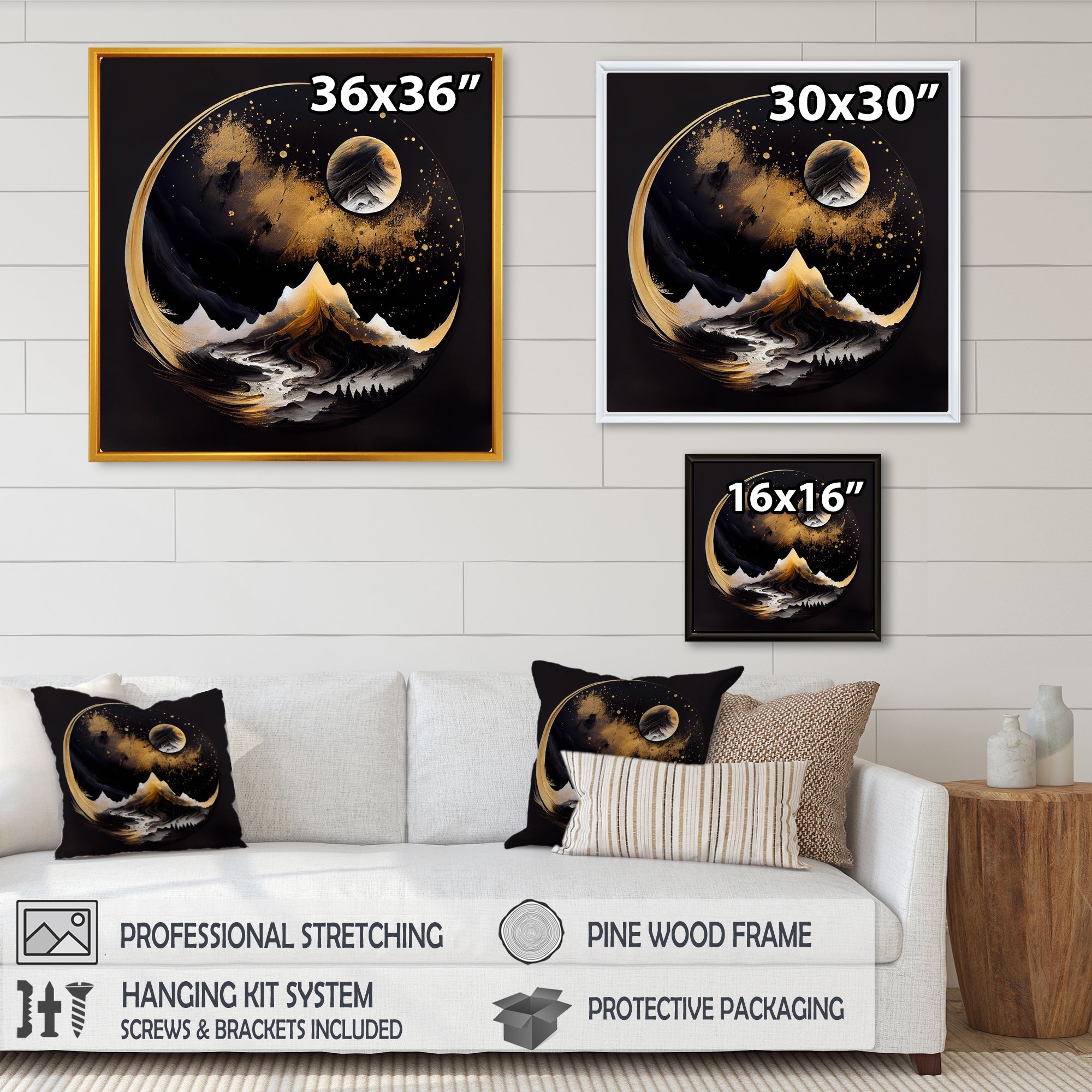 Black And Gold Mountain Landscape III