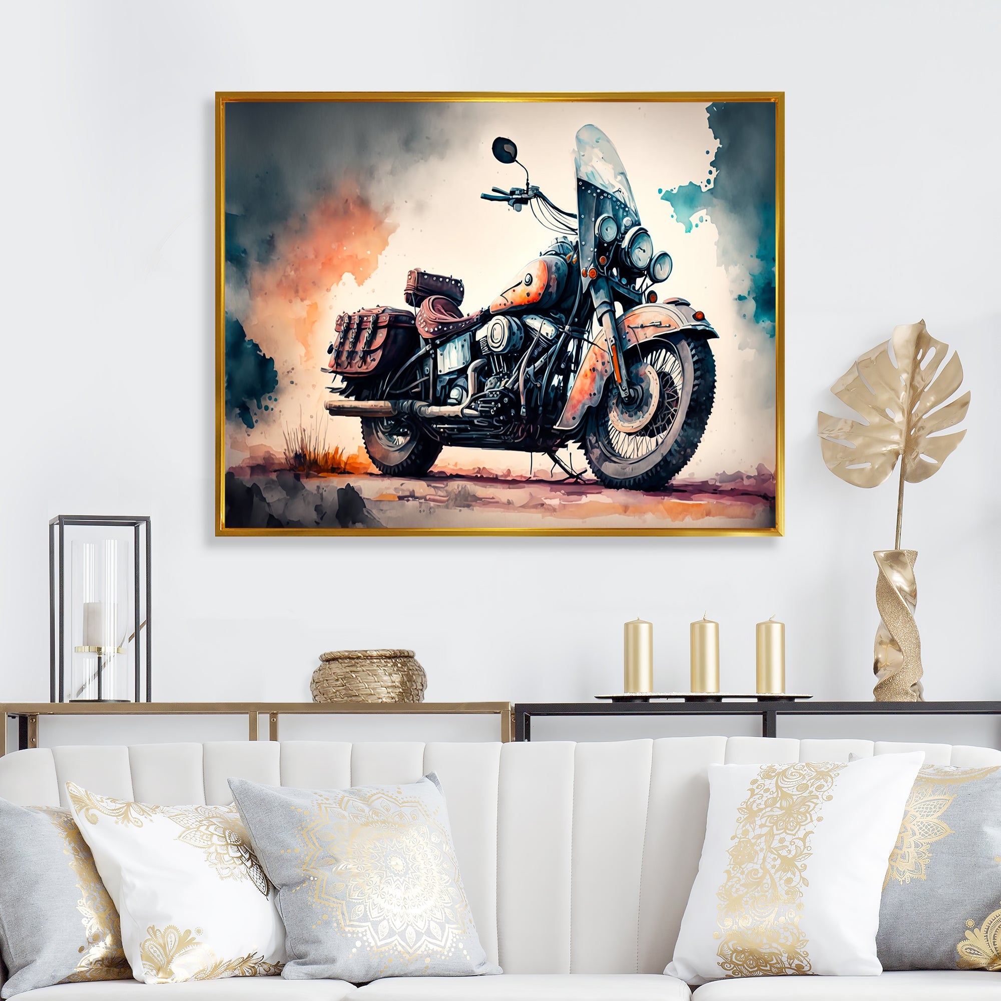 Motorcycle Parked In The Desert I