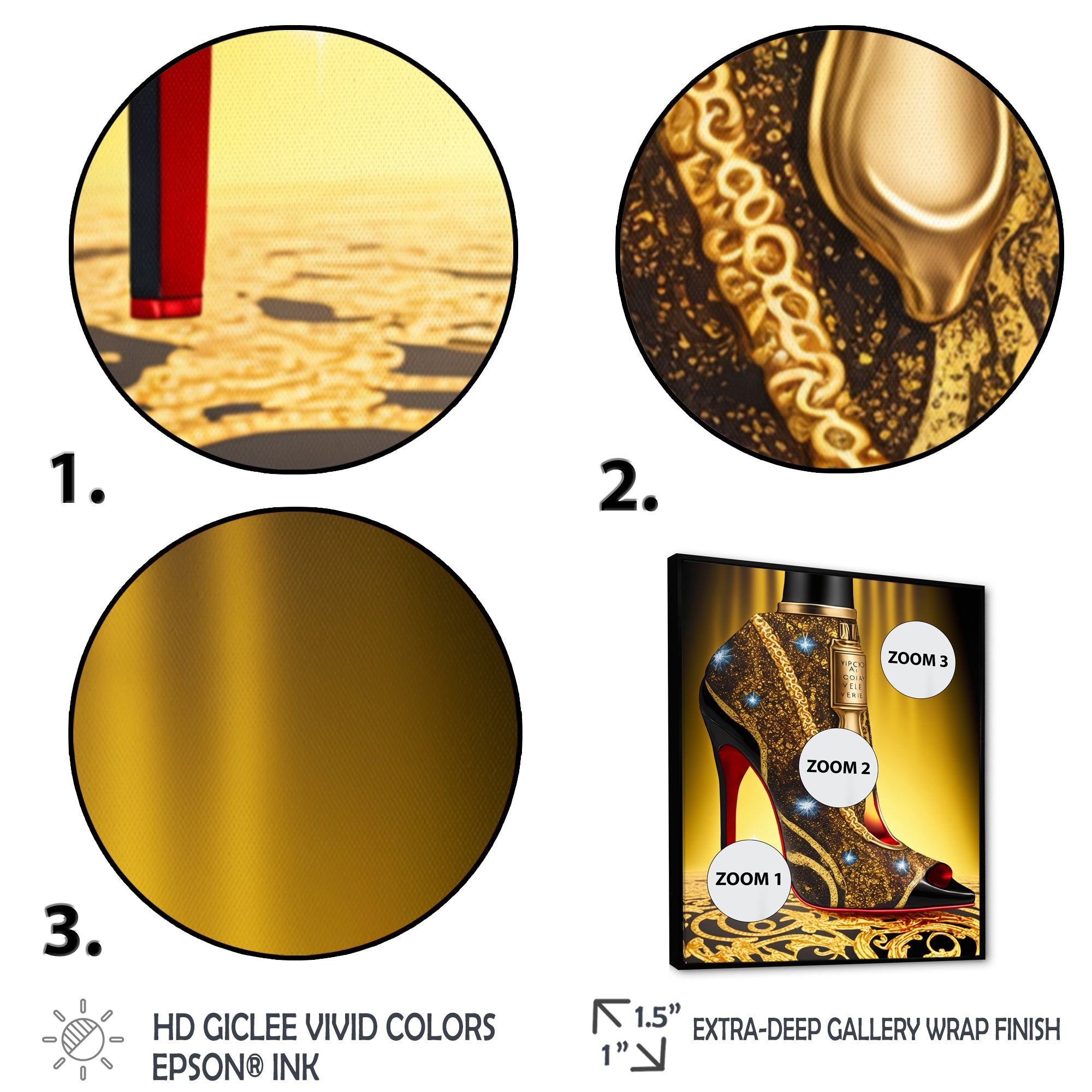 Black And Gold High Heel Shoe III