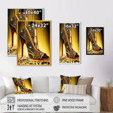 Black And Gold High Heel Shoe III