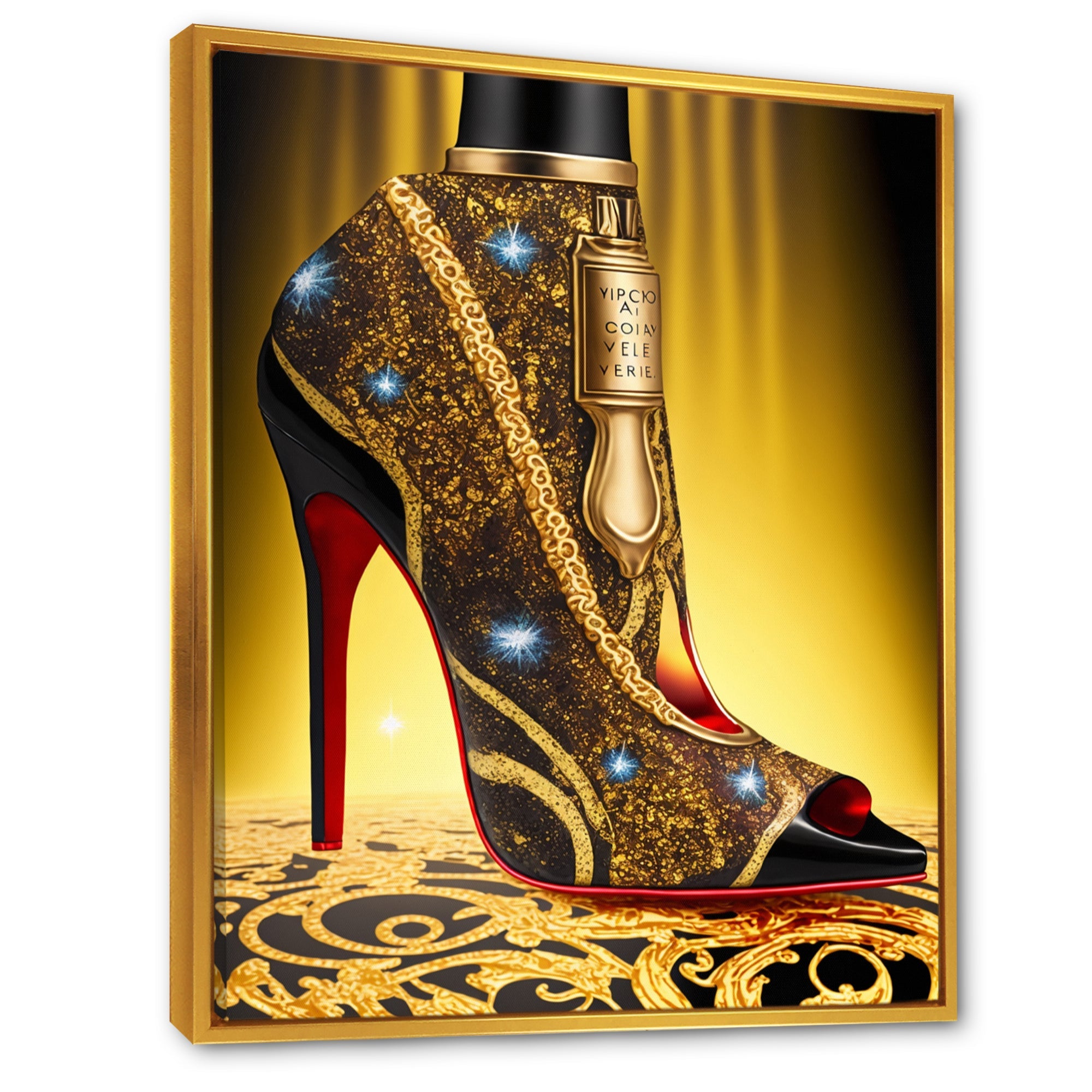 Black And Gold High Heel Shoe III