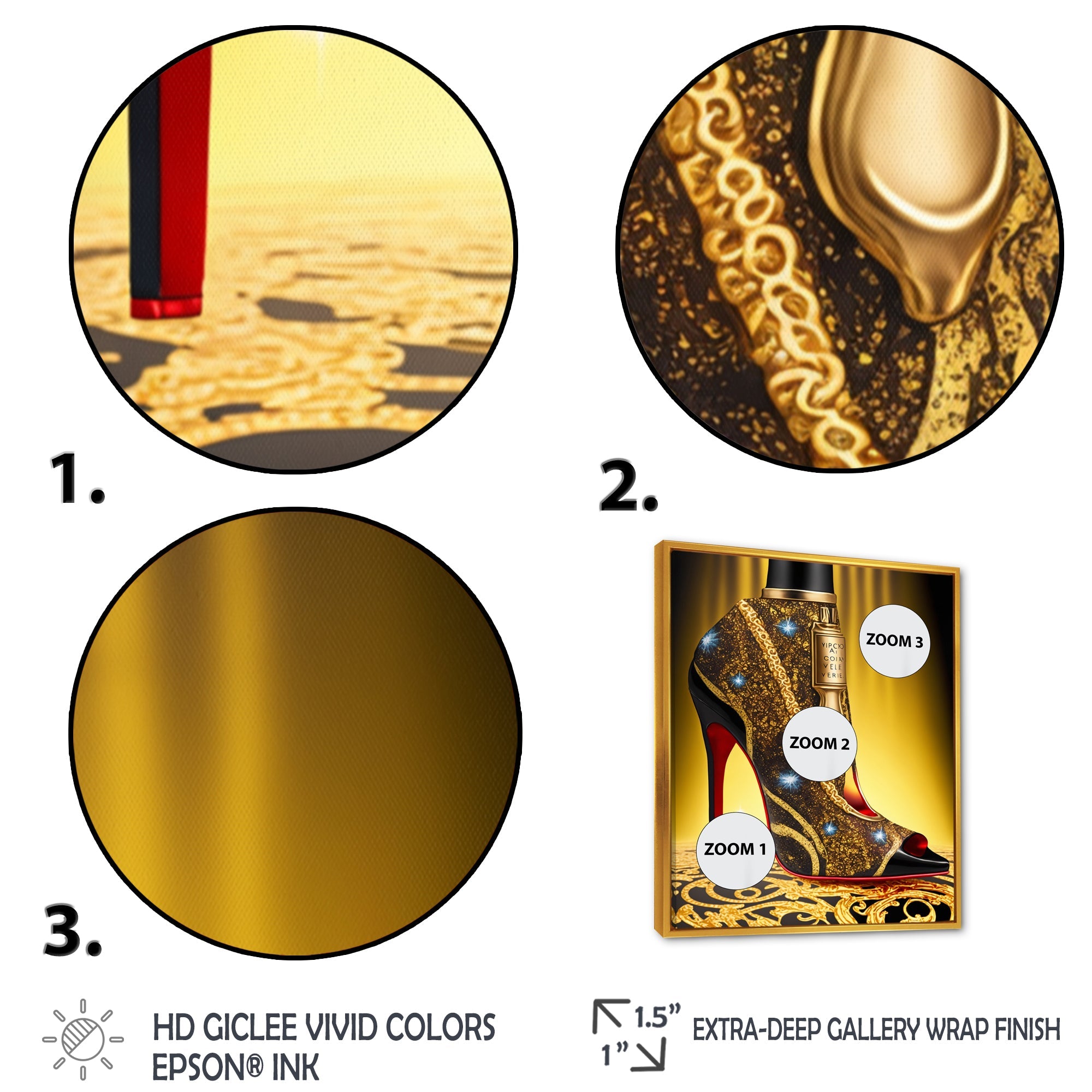 Black And Gold High Heel Shoe III