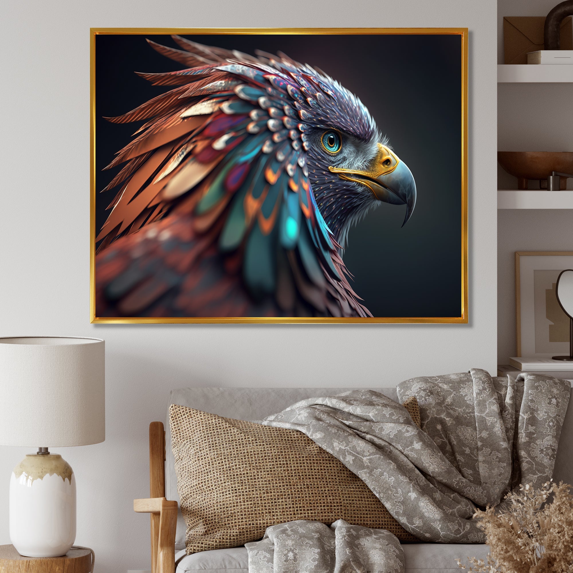 Macro Colorful Feather Eagle V