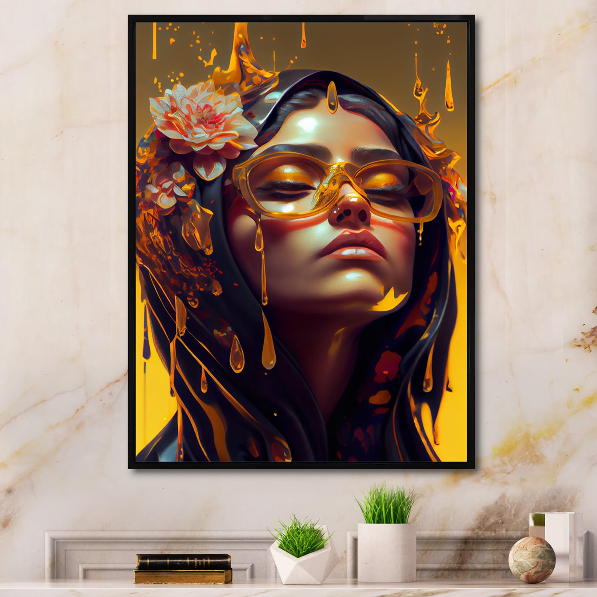 Stylish Arabic Woman With Floral Hijab III