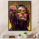 Stylish Arabic Woman With Floral Hijab III