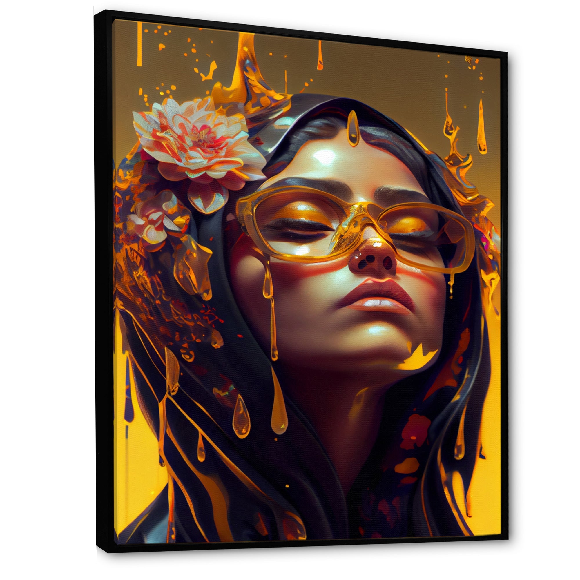 Stylish Arabic Woman With Floral Hijab III