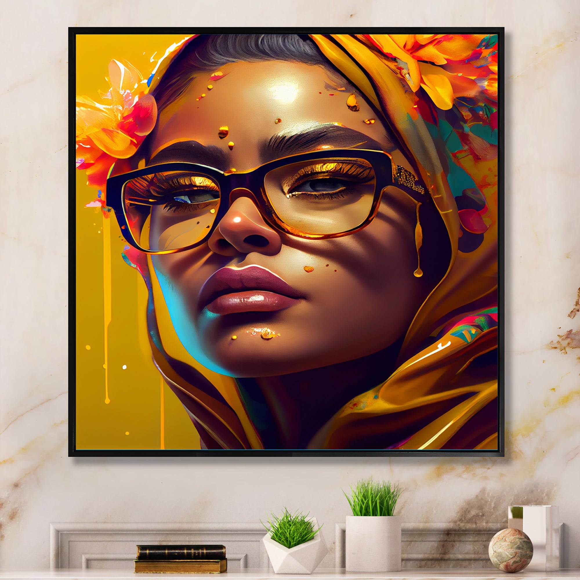 Stylish Arabic Woman With Floral Hijab IV