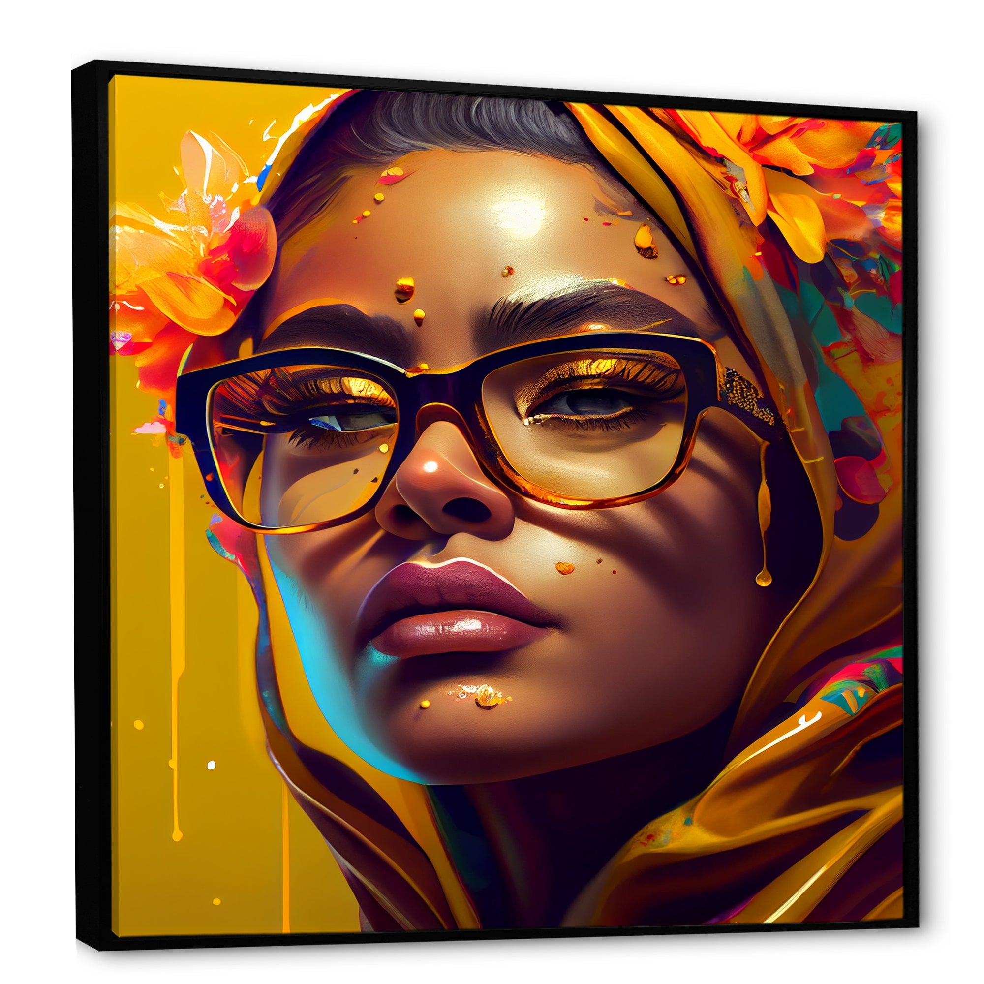 Stylish Arabic Woman With Floral Hijab IV