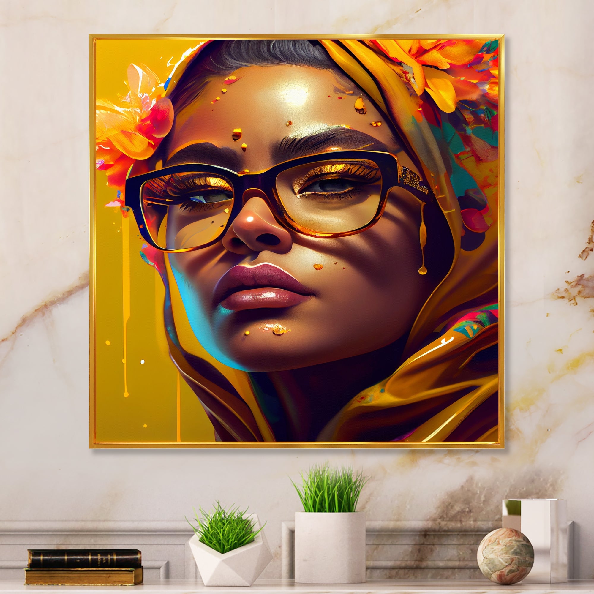 Stylish Arabic Woman With Floral Hijab IV