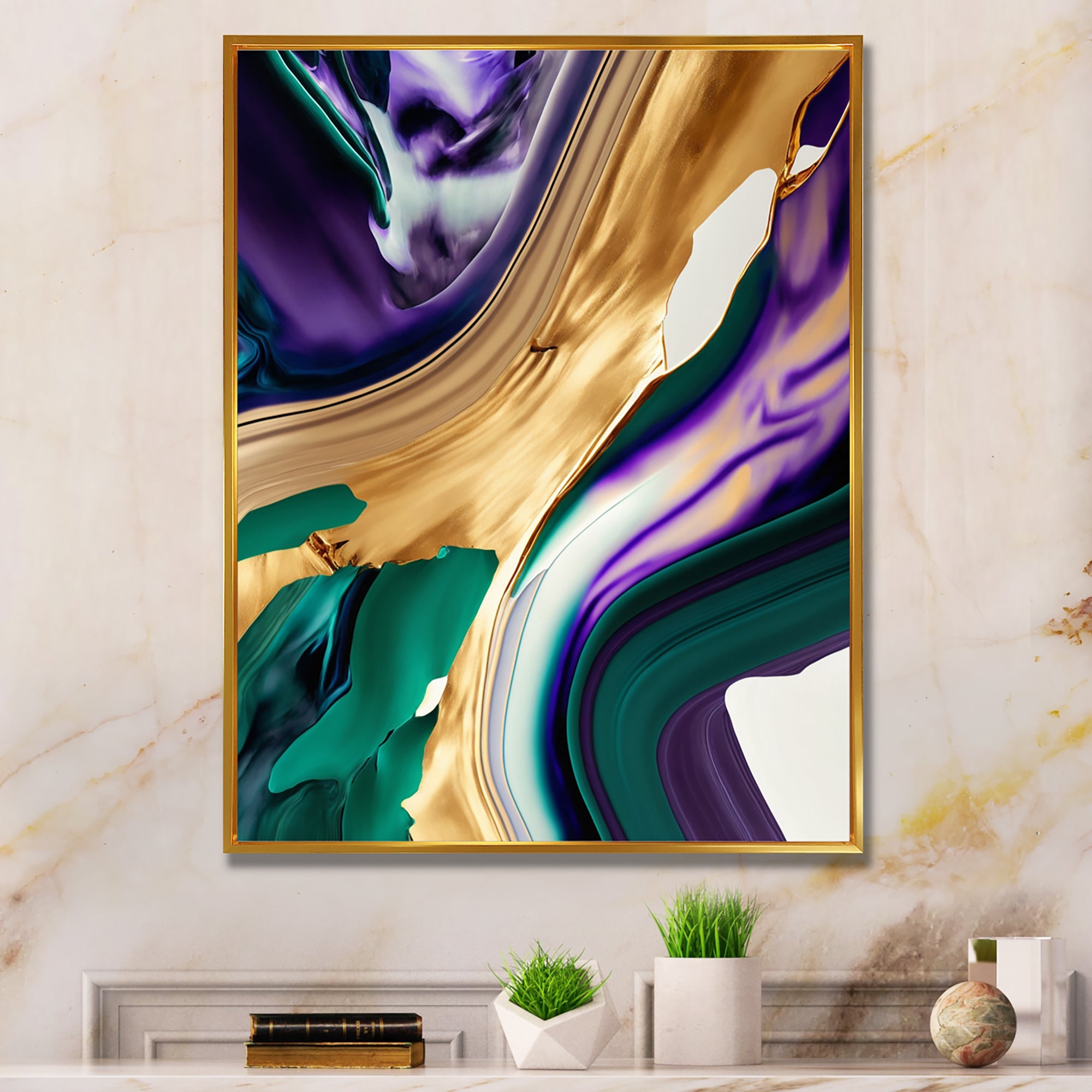 Purple, Green And Gold Bold Strokes I