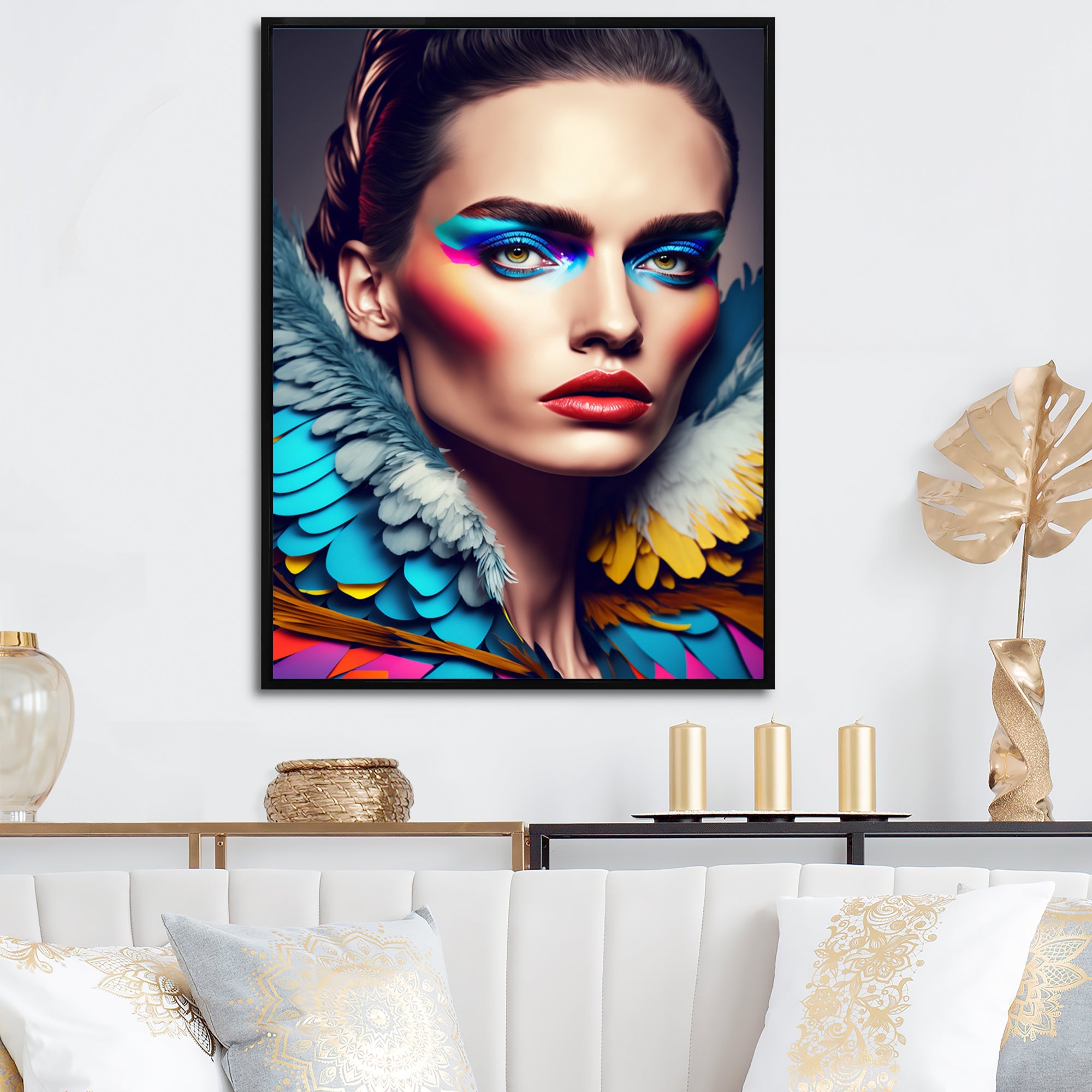 Colorful Sensual Woman In Fur Coat VI