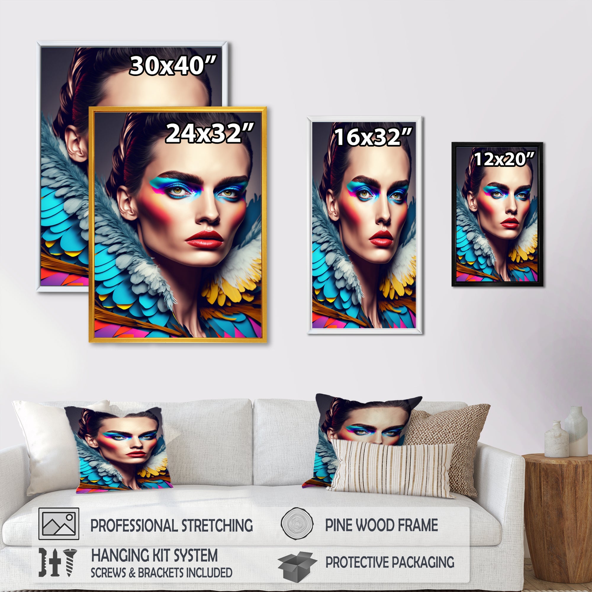 Colorful Sensual Woman In Fur Coat VI