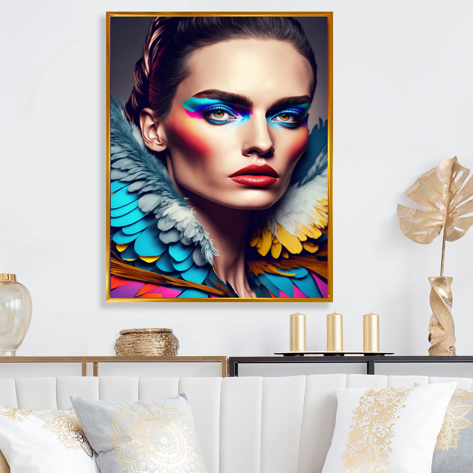 Colorful Sensual Woman In Fur Coat VI