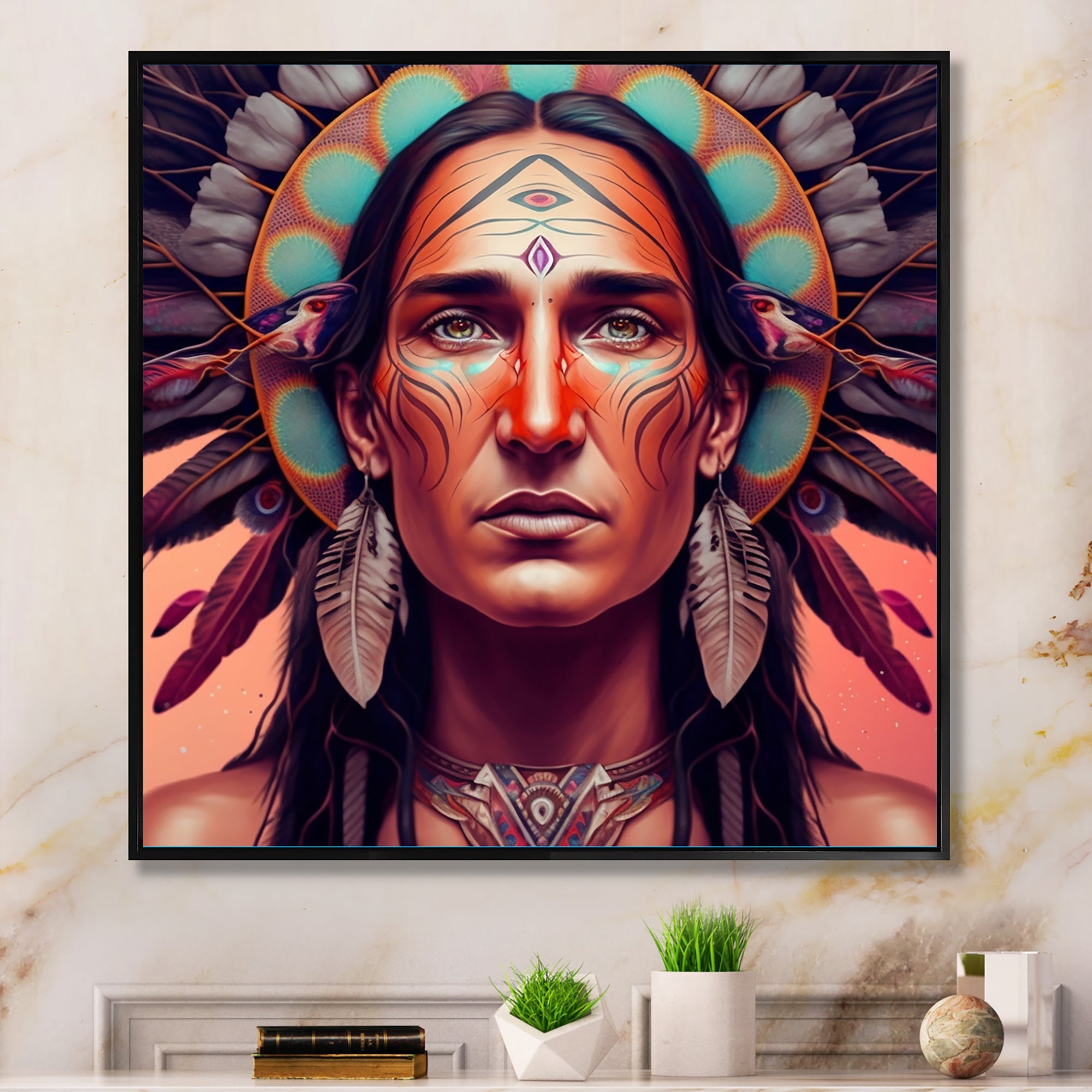 Colorful Native American Man I