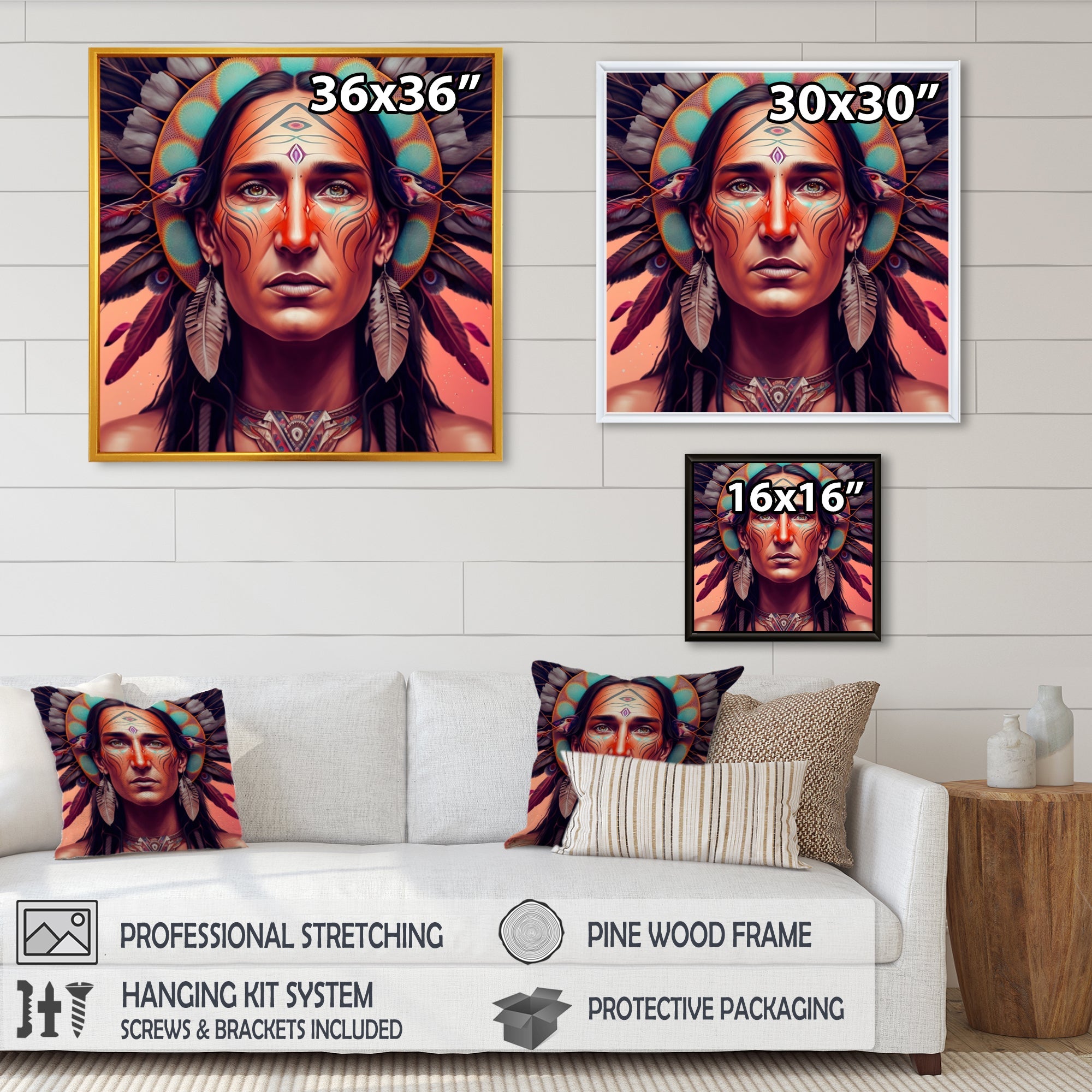 Colorful Native American Man I