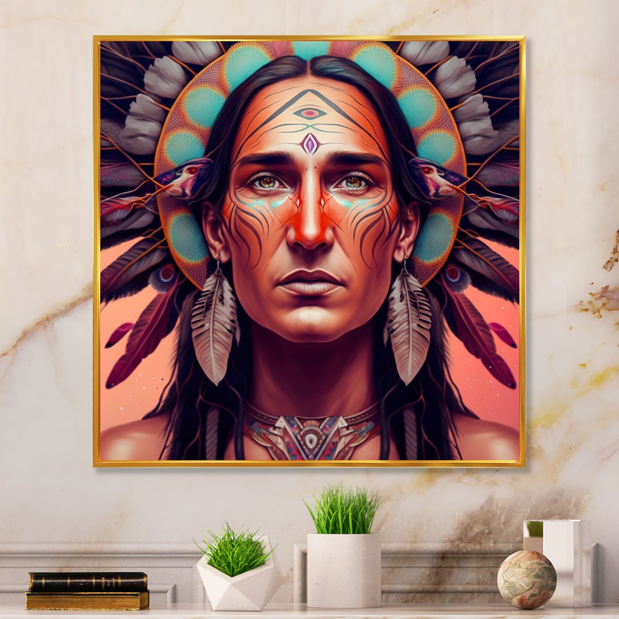 Colorful Native American Man I