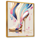 Pink And Blue Art Deco High Heel Boots I