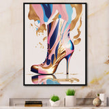 Pink And Blue Art Deco High Heel Boots III