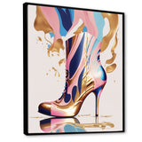 Pink And Blue Art Deco High Heel Boots III